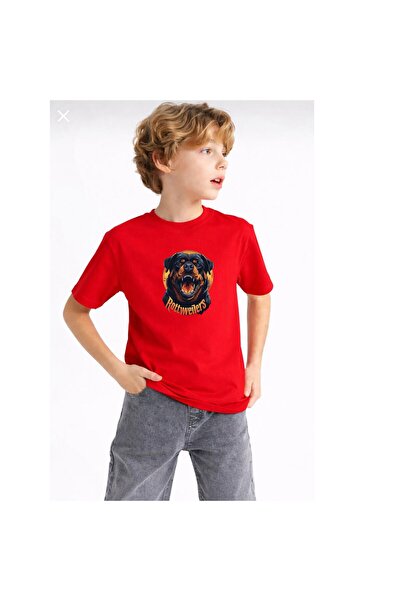 playwear Παιδικό unisex μπλουζάκι με στάμπα Rottweilers, 100% βαμβάκι, με καν...