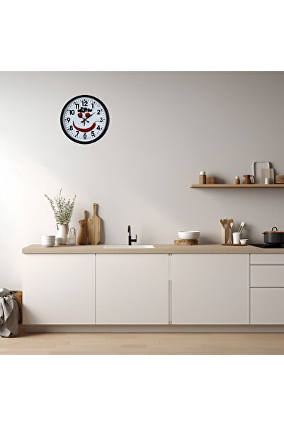 ForWhat 36cm Black Cute Kitchen Wall Clock with Vegetable Figures for Office ...