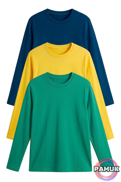 United Fabrics Children's Combed Cotton T-Shirt Set - Set of 3 - Basic Cotton...