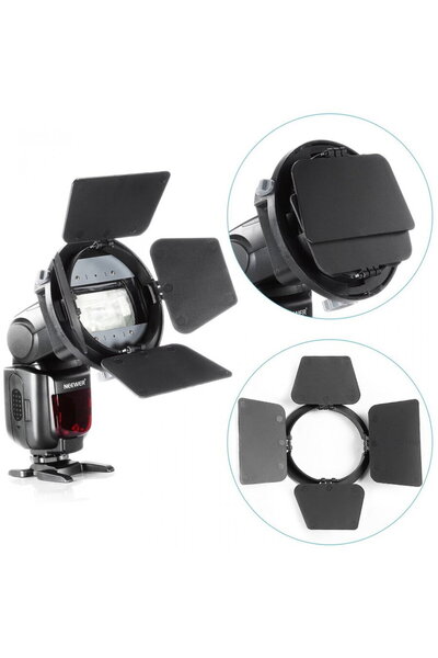 FALCON EYES Barndoor (voleti) pentru blitz pe patina cu adaptor universal Fal...