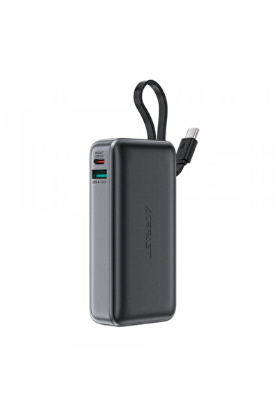 Acefast Baterie externă M7, 10000mAh, 30W, QC + PD, 1 x USB-A - 2 x USB-C, Negru