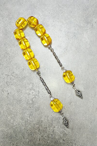 ŞAHBEY TESBİH Zar Amber Zaza Prayer Beads 13X15 mm Rough Faceted Habbe