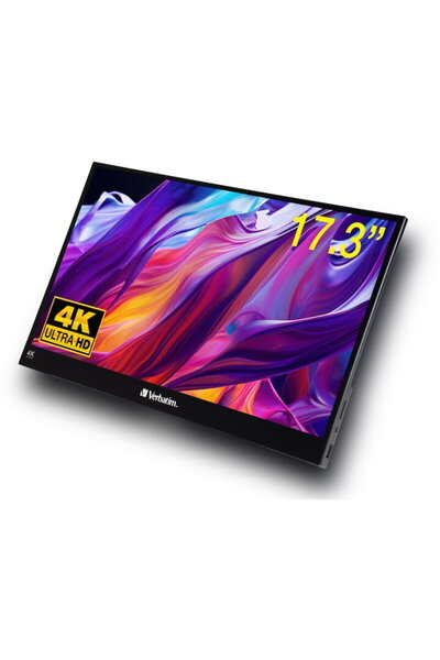 Verbatim Monitor LED IPS Portabil, PMT-17-4K, Touchscreen 17.3 inch, Ultra HD...