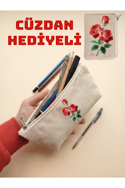 JANJAN Canvas Pen Holder, Multi-Purpose Organizer, Pencil Case, Makeup Bag, C...