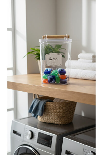 zezedesing Οργανωτής βάζων χρωμάτων με ξύλινη λαβή και καπάκι 2000 ML