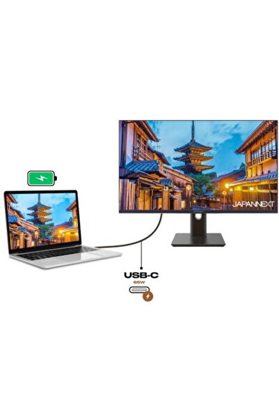 Japannext Monitor 27 inch, IPS FHD (1920 x 1080) HDMI, DP, USB-C (Alimentare ...