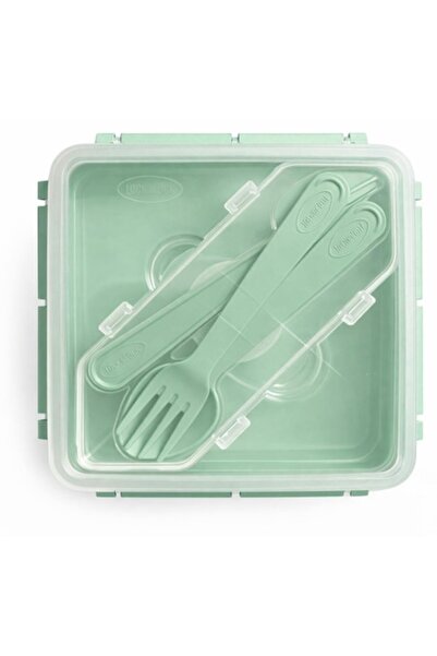 Tontarelli Cutie de prânz cu tacâmuri incluse, compartimentată, etanșă, din p...