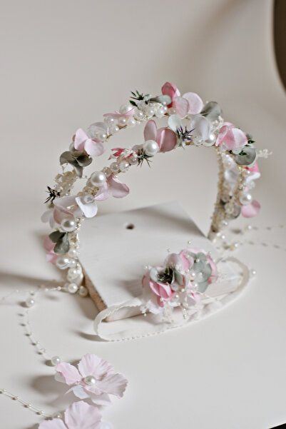 ROYAL ROX RoyalRox İnci ve Kristal Küpeli Lohusa Anne Tacı & Yenidoğan Bebek ...