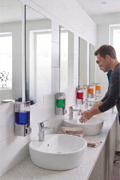 MAİN SHOP 5 قطع من موزع الصابون اللاصق المتوافق مع المستشفيات والفنادق والمطا...