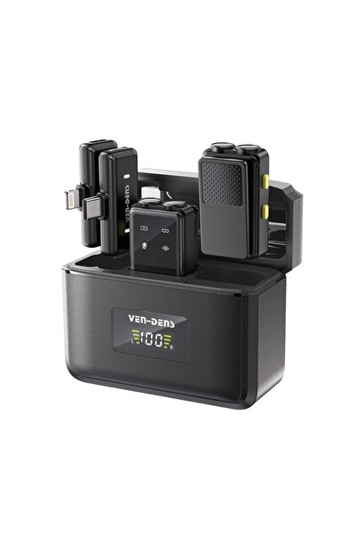 VEN-DENS Vendens VD-MIC019 Premium Kablosuz Çift Mikrofon HD Ses Sistemi