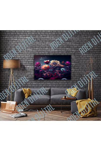 Aden TABLIE DIGITALĂ DECORATIVĂ PE PÂNZĂ CU FLORI COLORATE