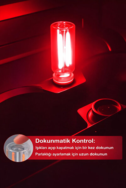 Neovista USB LED Gece Lambası Kırmızı Işık – Dokunmatik Mini Taşınabilir USB ...
