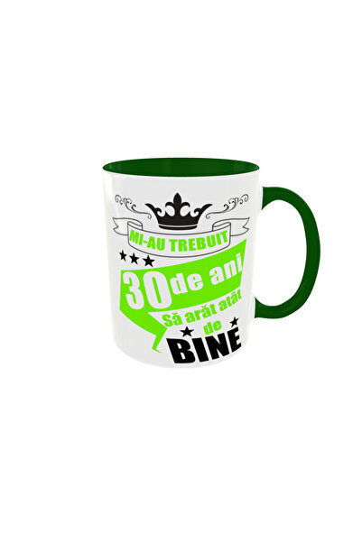 OEM Personalized 30th birthday mug (green), 350ml – the ideal gift for any oc...