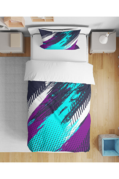 Home Set de lenjerie de pat pentru bărbați tineri, cu dungi, modern, colorat,...