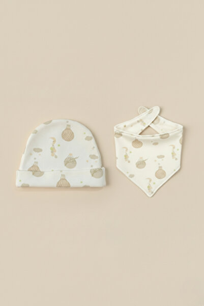 LOGO AKSESUAR طقم مريلة وقبعة للأطفال من القطن بنسبة 100% مطبوعة ومزودة بأزرا...