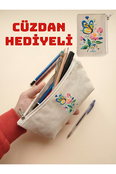 JANJAN Canvas Pen Holder, Multi-Purpose Organizer, Pencil Case, Makeup Bag, C...