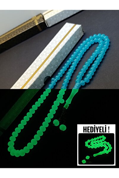 hobihanem 9*7mm Karanlıkta Parlayan Fosforlu 99Luk Kedigözü Zikir Namaz Tesbi...