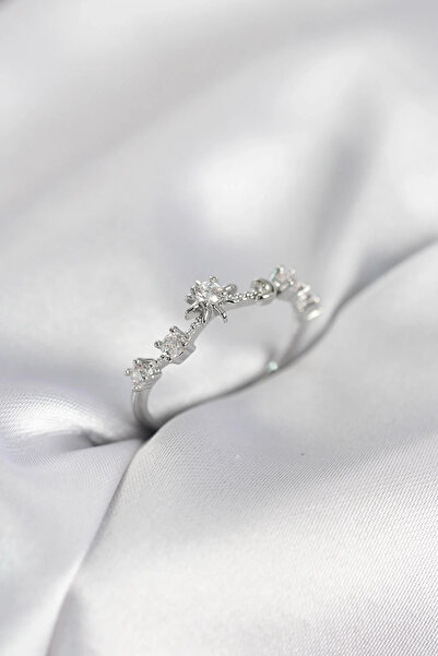 Marsilyan Nvdn- İetaks ™   Silver Color Night Theme Zircon Stone Women's Ring...