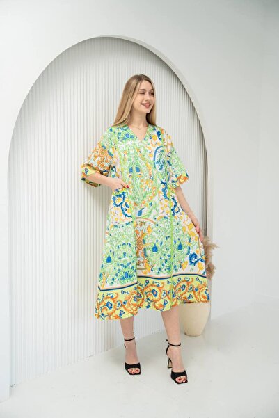 Graciana جلابية كويتية ميدي قصة كلوش قطن بوليستر