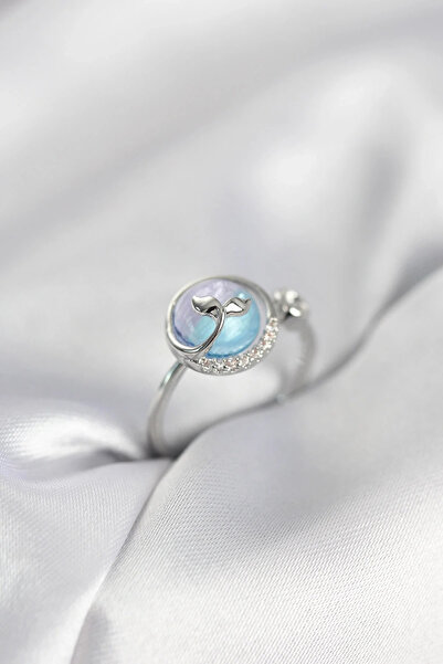 Marsilyan Nvdn- İetaks ™   Silver Color Fish Tail Ocean Model Women's Ring Ie...