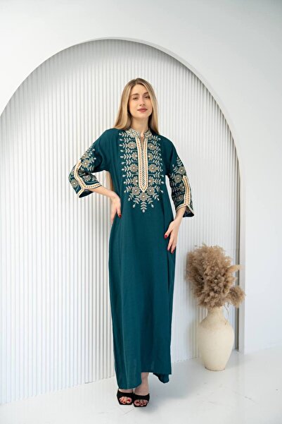 Graciana Linen Jalabiya with Premium Quality and Royal Embroidery