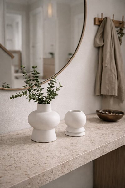 Otaera Sakin Volume Vase Set of 2 |   Minimal Decorative Vase Set of 2, Nordi...