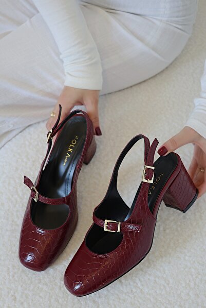 POLKA STORE Coco Women's Mary Jane Vintage Short Block Heeled Shoes with Safe...