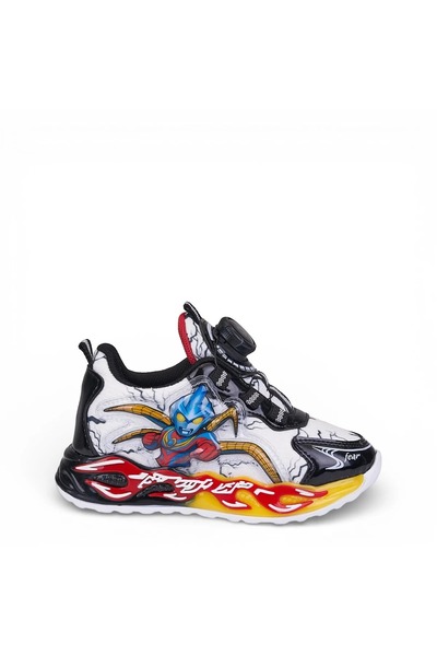 ZACOZ Boy's Smart Lace-Up Fire Patterned Sports Sneaker Shoes