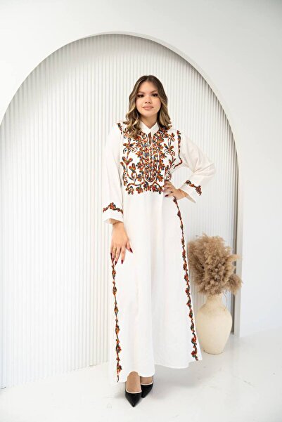 Graciana جلابية كتان Linen بتصميم كلاسيكي فاخر