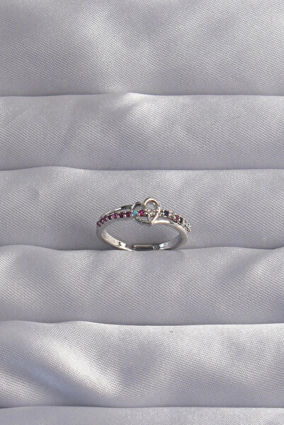 Marsilyan Nvdn- İetaks ™   Brass Silver Color Colorful Zircon Stone Adjustabl...