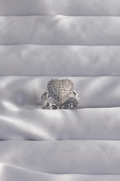 Marsilyan Nvdn- İetaks ™   Brass Adjustable Silver Color Zircon Stone Curved ...