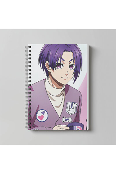 nihonwosekai Caiet Anime Blue Lock, format A4, 60 de coli, fără linii, cu imp...