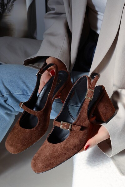 POLKA STORE Coco Women's Mary Jane Vintage Short Block Heeled Shoes with Safe...