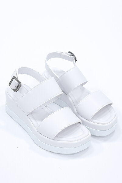 kajal ayakkabı Nvl 403 Flat Strap Adjustable Padded Heel Sandals