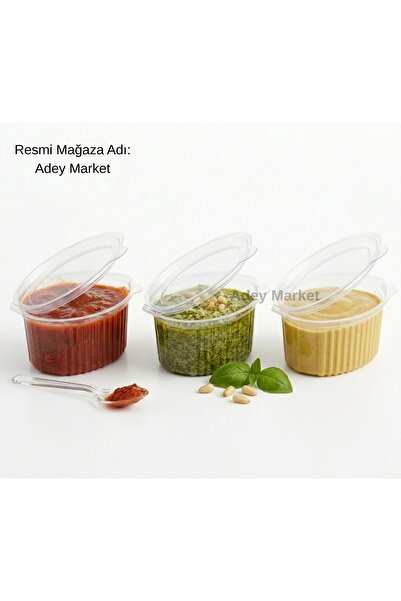 Adeymarket Kapaklı Şeffaf Sos Kabı - 30 cc - 1 Adet