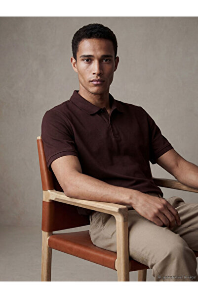 LC Waikiki Rmz Gi̇yi̇m Farkiyla Devrik Roba Yaka Pique Men's T-Shirt