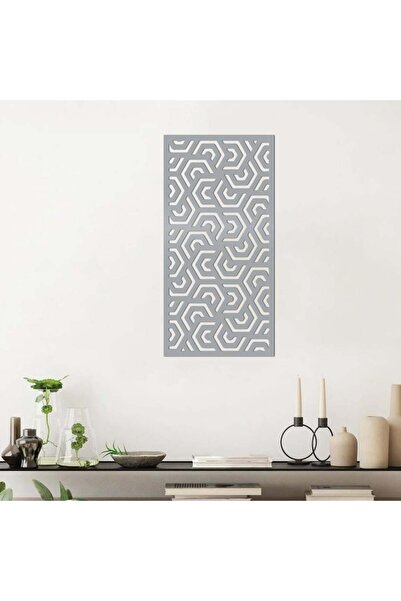 KHUBARA' AL-ALWAN منحوتة أكريليك - ديكور زخارف -AC-112026023 - فضي - 90x45