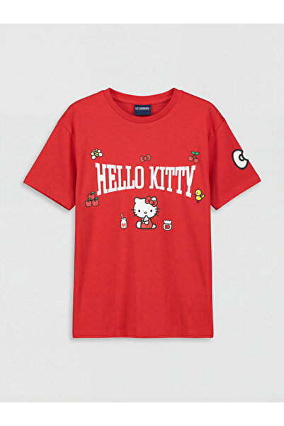 LC Waikiki RMZ GİYİM FARKIYLA Zero Roba Collar Hello Kitty Μπλουζάκι για κορί...