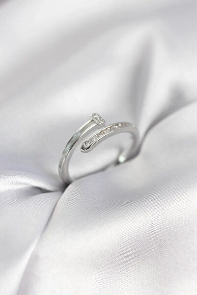 Marsilyan Nvdn- İetaks ™   Zircon Stone Silver Color Flat Nail Model Women's ...