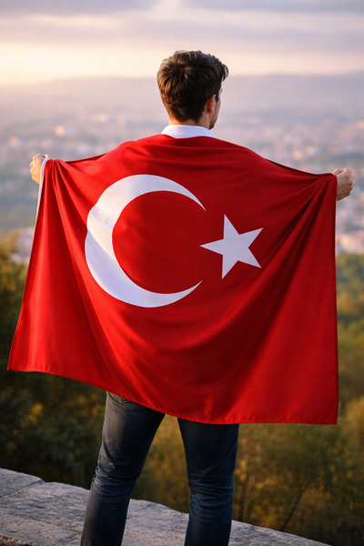 HER ŞEY NOTA www.herseynota.com 80x120 cm Alpaka Kumaş Türk Bayrağı – Dayanık...