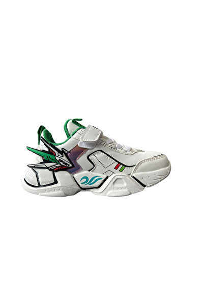 R-Walker Pantofi sport pentru copii, material din piele sintetică, alb/verde