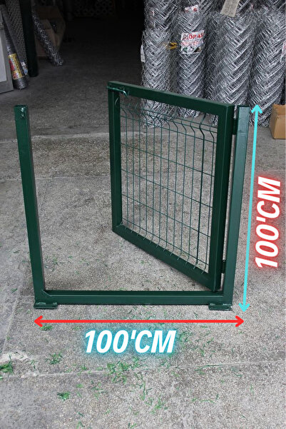 handanca Yeşil Tel Çit Kapı - Panel Çit Tel Kapısı - Kanatlı Kapı (- 100 cm Y...