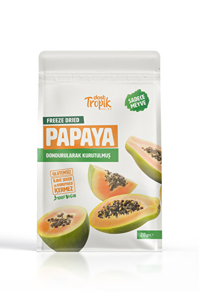 Dost Tropik Belek Dondurularak Kurutulmuş Papaya 20 g | Freeze Dried Meyve Ci...