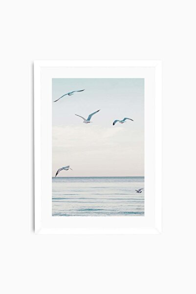 Raven Art Studio Seagulls Painting + Frame