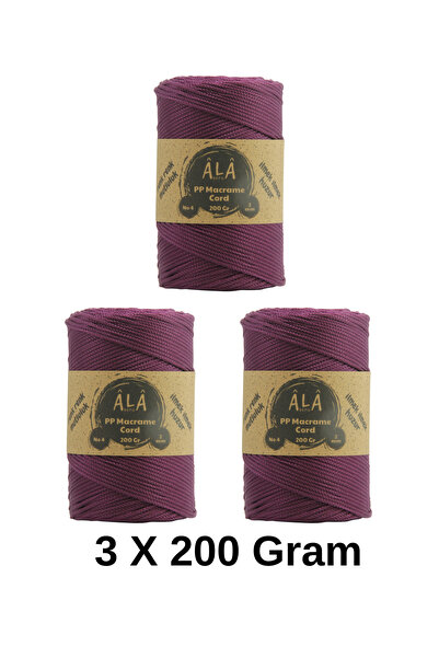 aladepo 2 mm - 200 gr Polyester (PP) Makrome İpi 230 Mt Polyester Makrome İp ...