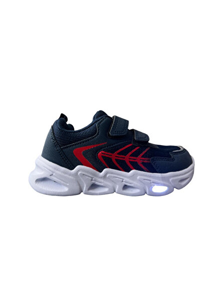 R-Walker Children's sports shoes, textile material, navy, LED sole Navy Blue