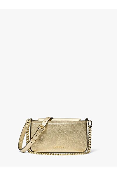 Michael Kors Women's Logo Detailed Detachable Long Strap Textured Leather Yel...