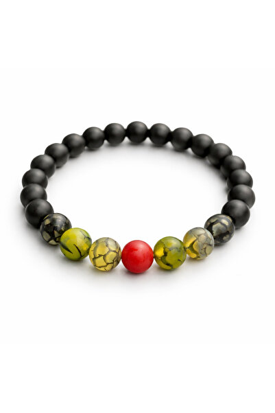 nss sky rock Moon Star Matte Agate Yellow Spider Agate Matte Onyx Bracelet 8m...