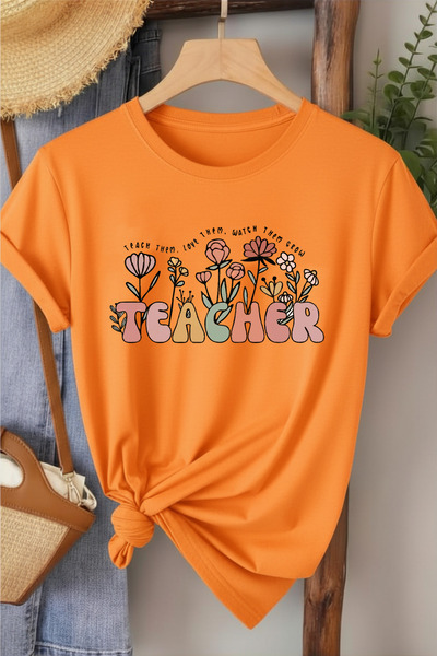 l'eivor Teacher Printed White Women's Cotton T-Shirt