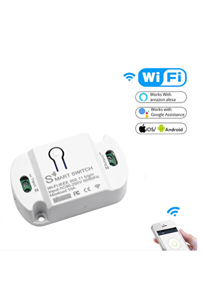 QIACHIP Întrerupător inteligent WiFi , întrerupător de lumină wireless 10A,